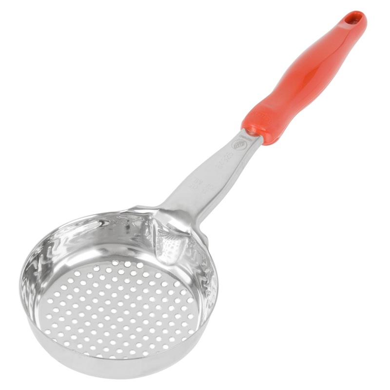 Vollrath Heavy-Duty Color Coded Round Perforated Spoodle, 8 oz, Orange