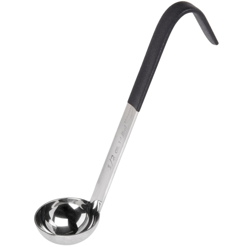 Vollrath Heavy-Duty One-Piece Short Handle Kool Touch Ladle, 0.5 oz, Black