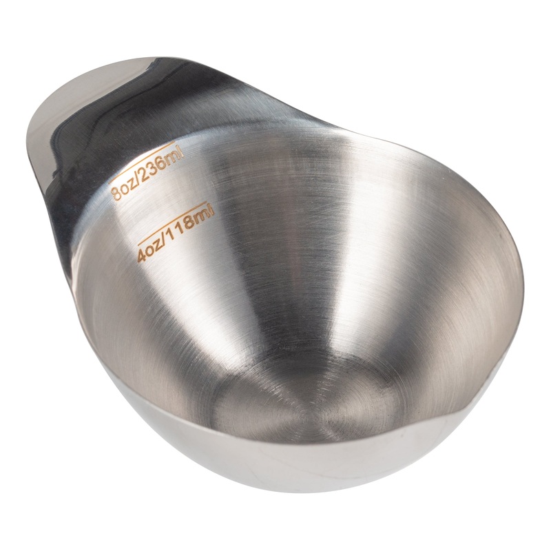 Vollrath Measured Spouted Transfer Bowl, 8 oz, Stainless Steel