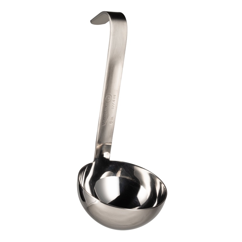 Vollrath One-Piece Heavy-Duty Ladle w/Short Handle, 6 oz, Stainless Steel