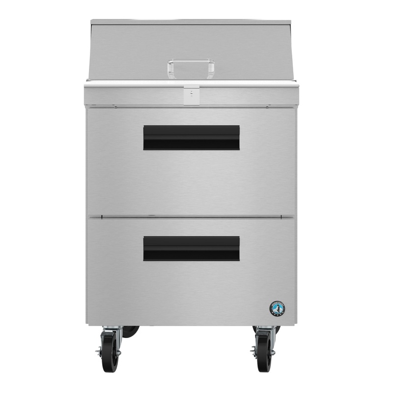 Hoshizaki SR27B-8D2 Sandwich Prep Table Refrigerator, 2 Drawers, 8 Pan, 27", 115 V