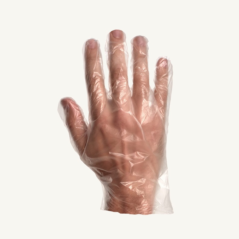 Superior Glove KeepKleen Disposable Gloves, Large, Clear Poly (500-pack)