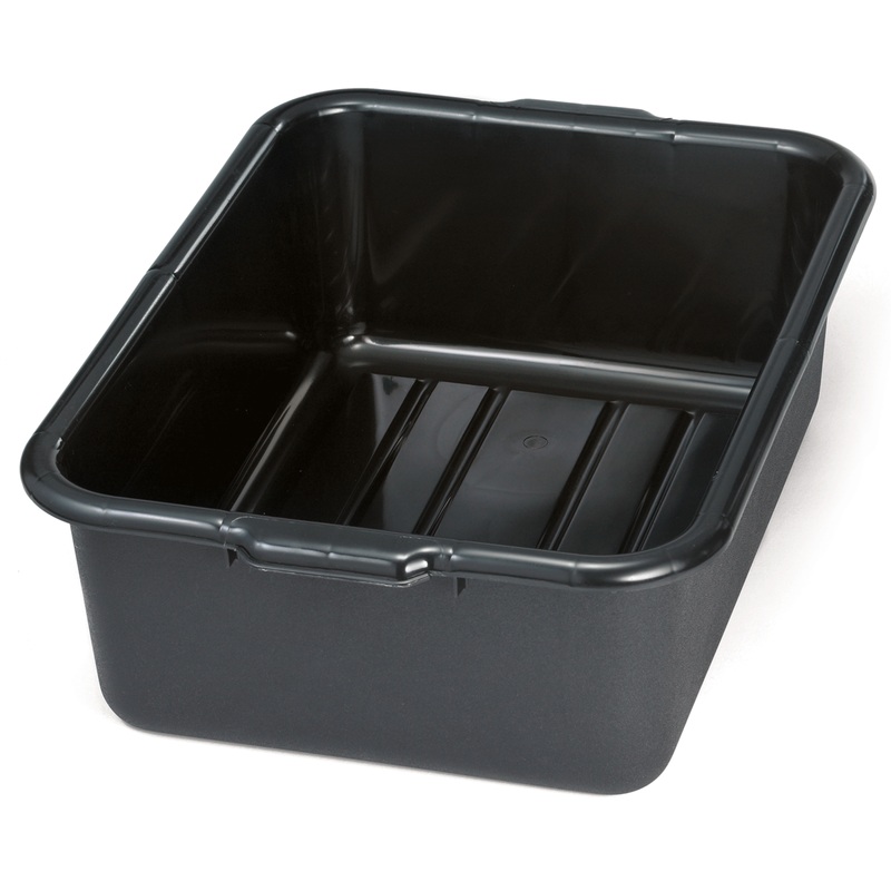 TableCraft Bus/Utility Bin, 21.25" x 15.75" x 7", Black