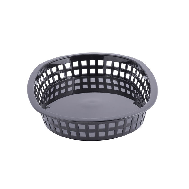 TableCraft Chicago Platter Oval Basket, 10.5" x 7" x 1.5", Black