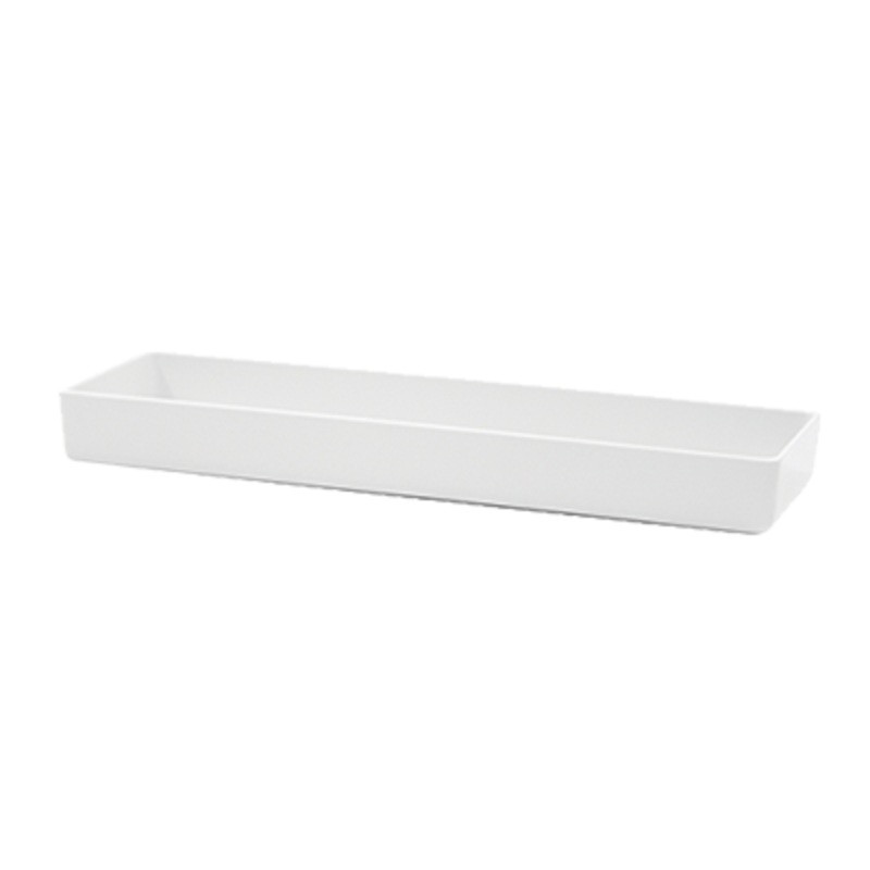 TableCraft Rectangular Straight Sided Melamine Bowl, 1.25 qt, White