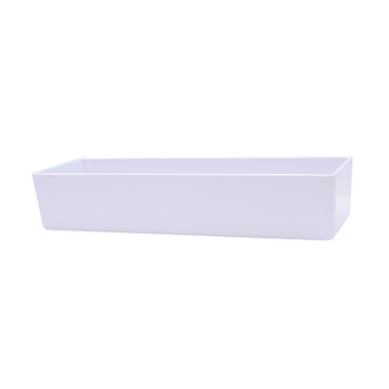 TableCraft Rectangular Straight Sided Melamine Bowl, 3 qt, White