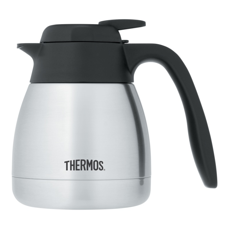Thermos Push Button Vacuum Carafe, 20 oz, Stainless Steel
