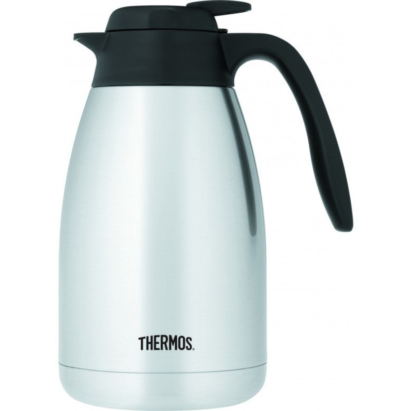 Thermos Push Button Vacuum Carafe, 50 oz, Stainless Steel