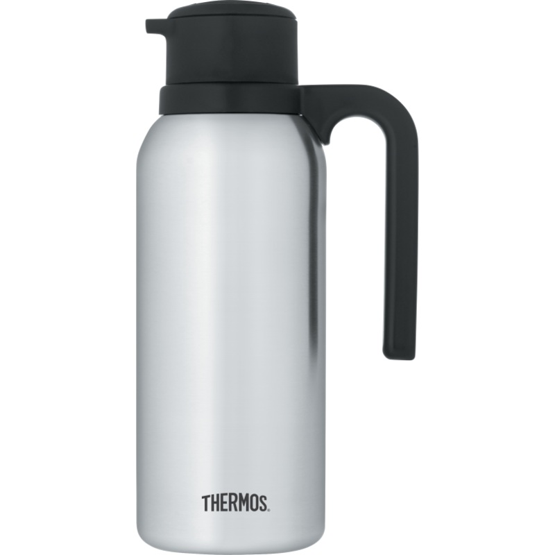 Thermos Twist & Pour Vacuum Carafe, 32 oz, Stainless Steel