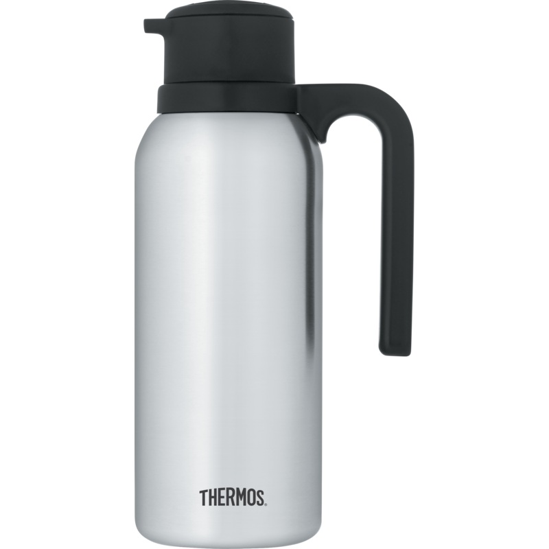 Thermos Twist & Pour Vacuum Carafe, 34 oz, Stainless Steel