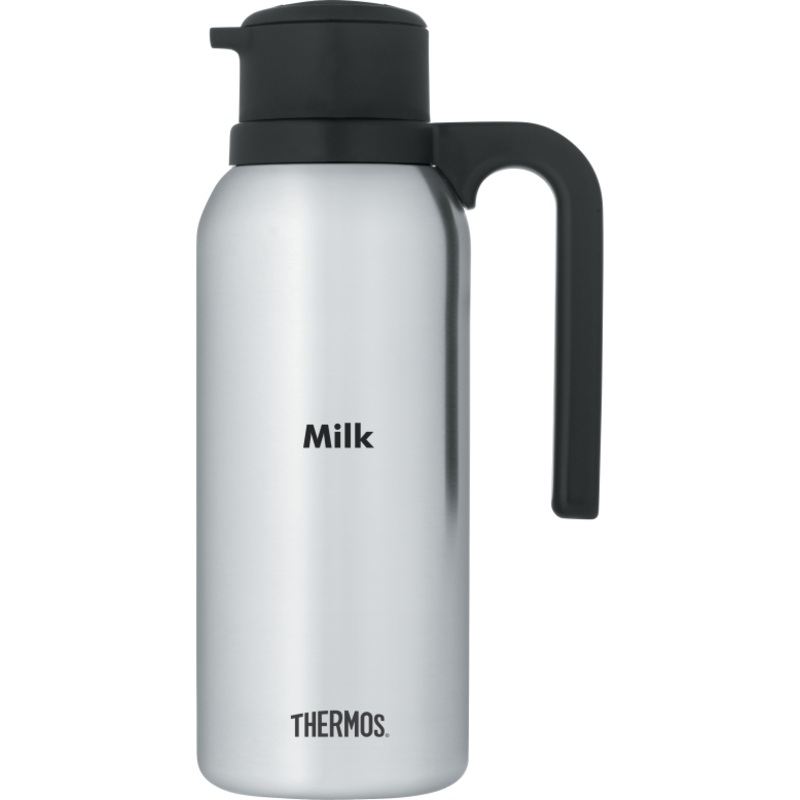 Thermos Twist & Pour Vacuum Carafe, Milk, 32 oz, Stainless Steel