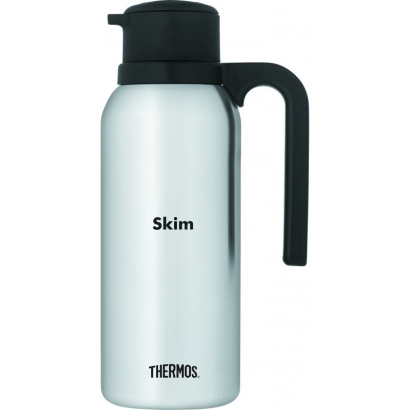 Thermos Twist & Pour Vacuum Carafe, Skim, 32 oz, Stainless Steel