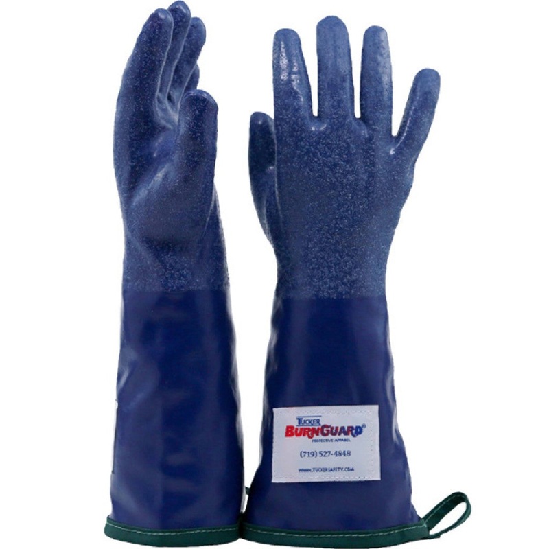 Tucker Safety SteamGlove Utility Glove, 14", Small, Nitrile/Blue (1 pair)