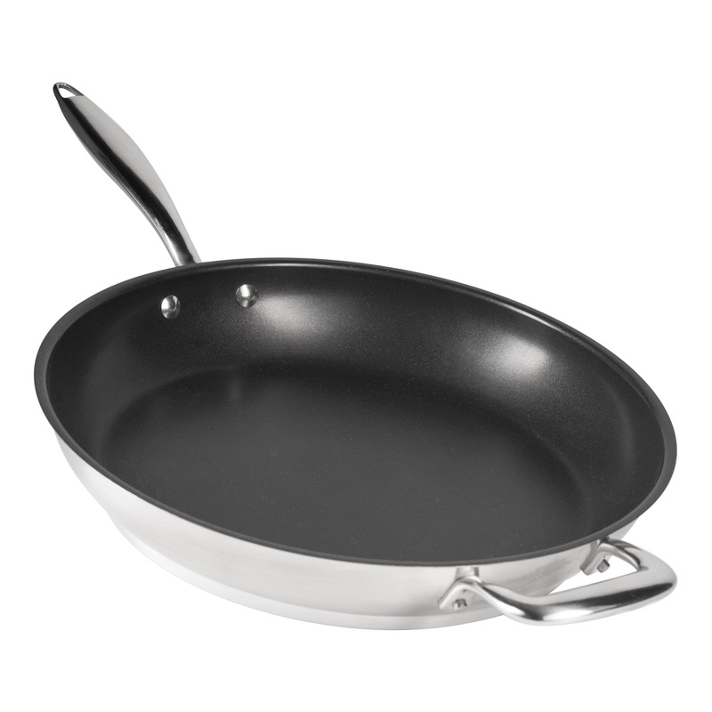 SignatureWares Non Stick Frying Pan, 12.5", Stainless Steel, Excalibur Finish