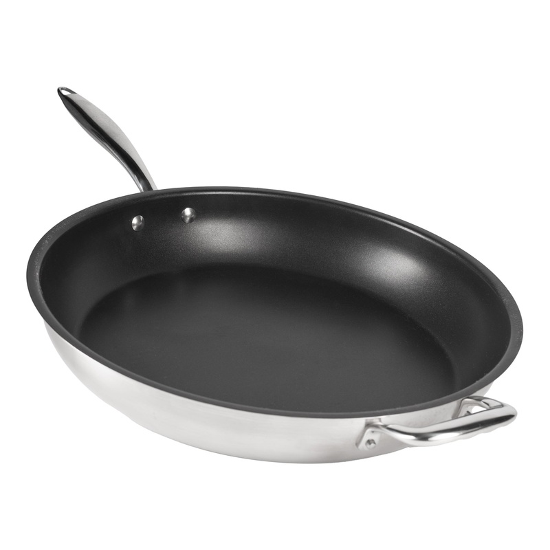 SignatureWares Non Stick Frying Pan, 14", Stainless Steel, Excalibur Finish