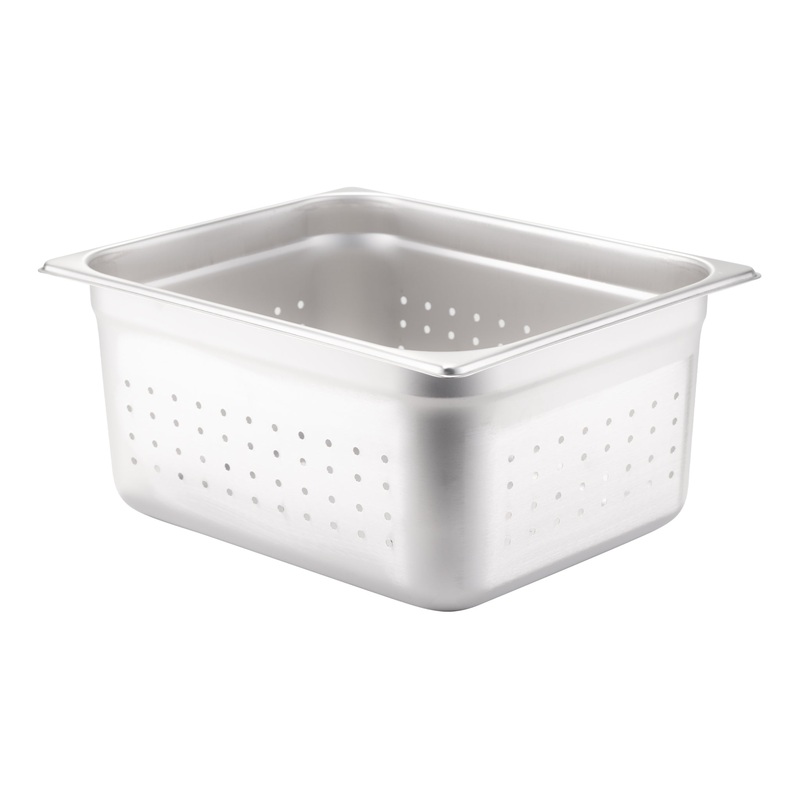 SignatureWares Perforated Half Size Food Pan, 6" Deep, 24 Gauge Stainless Steel