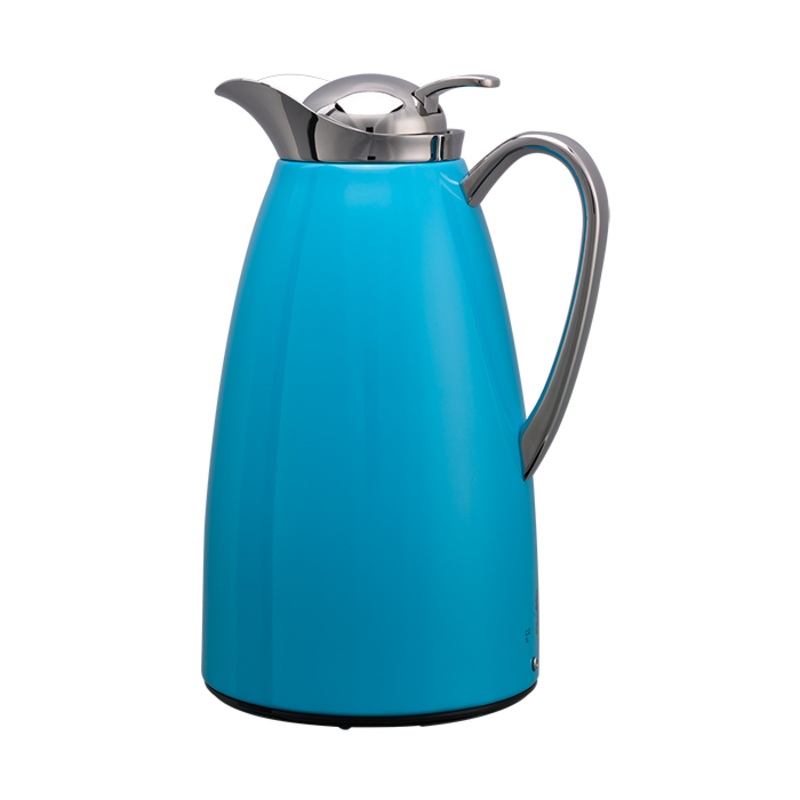 Service Ideas Classy Vacuum Insulated Carafe, 1 L, Stainless Steel/Blue