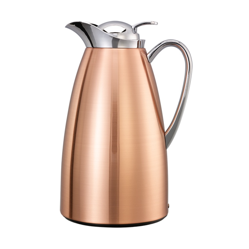 Service Ideas Classy Vacuum Insulated Carafe, 1 L, Stainless Steel/Copper