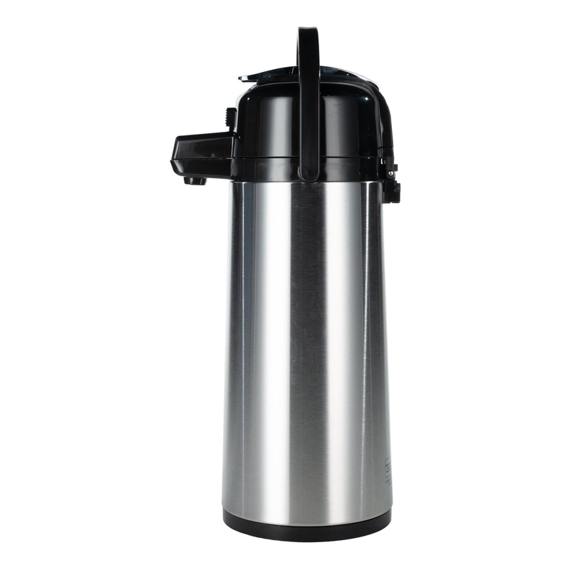 Service Ideas Eco-Air Vacuum Insulated Airpot, 2.2 L, Stainless Steel/Brushed Finish