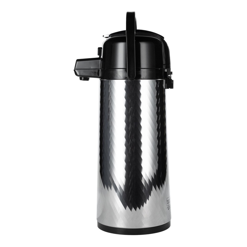 Service Ideas Eco-Air Vacuum Insulated Airpot, 2.2 L, Stainless Steel/Jeweled Finish