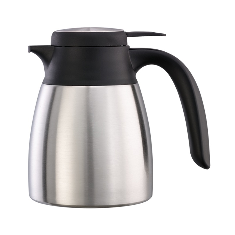 Service Ideas Flow Control Vacuum Insulated Carafe, 0.6 L, Stainless Steel