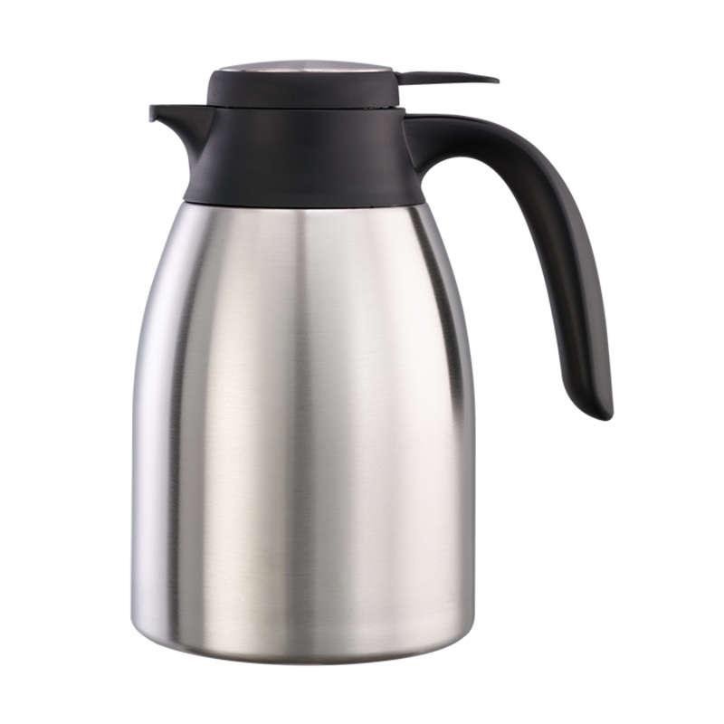 Service Ideas Flow Control Vacuum Insulated Carafe, 1.2 L, Stainless Steel