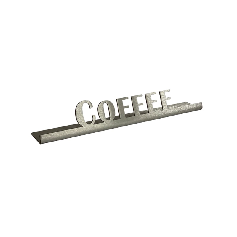 Service Ideas Laser Cut ID Table Sign, Coffee, Stainless Steel