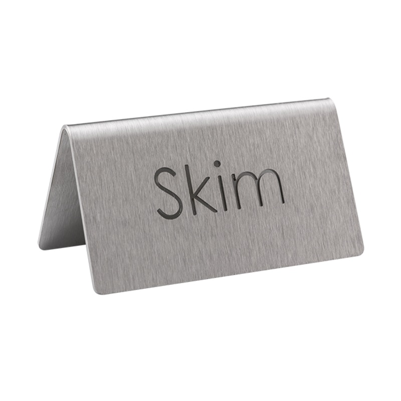 Service Ideas Laser Cut ID Table Tent, Skim, Stainless Steel