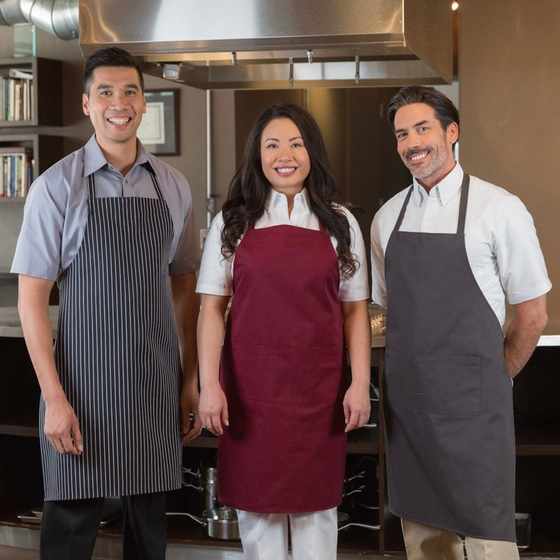Premium Uniforms Standard Bib 2 Pocket Apron, Burgundy