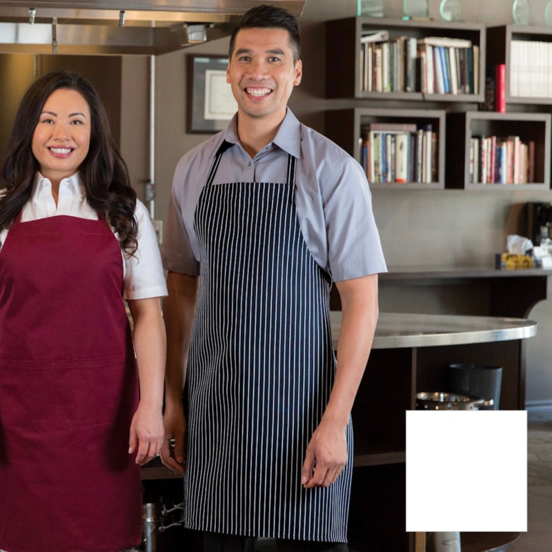Premium Uniforms Standard Bib No Pocket Apron, White