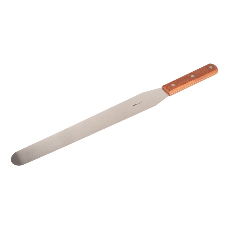 Rabco Straight Edge Spatula, 12", Stainless Steel/Wood Handle