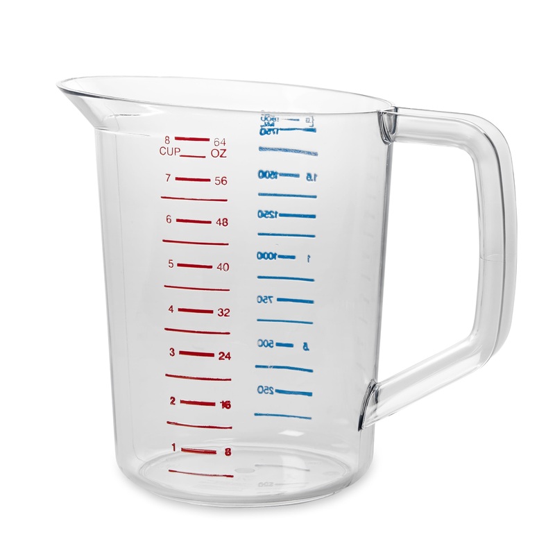 Rubbermaid Bouncer Measuring Cup, 8 cup, Clear