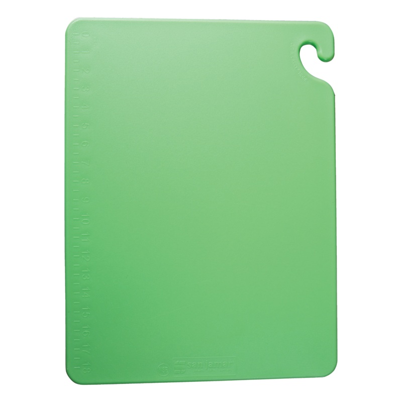 San Jamar Cut-N-Carry Colour Cutting Board, 12" x 18" x 1/2", Green