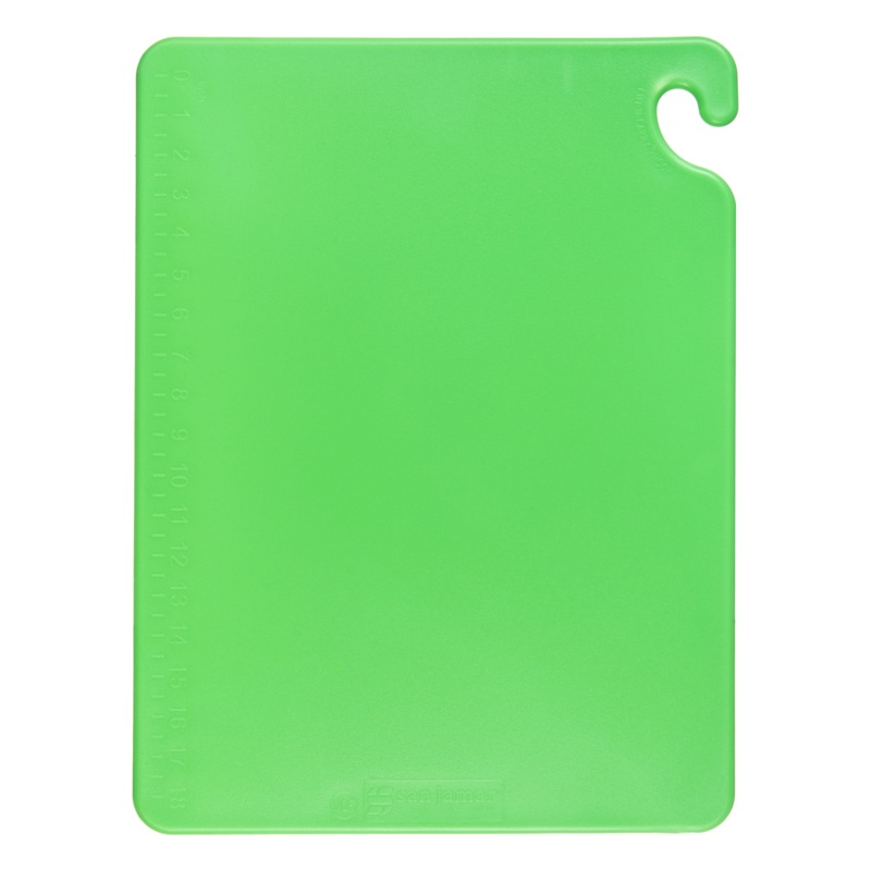 San Jamar Cut-N-Carry Cutting Board, 15" x 20" x 1/2", Green