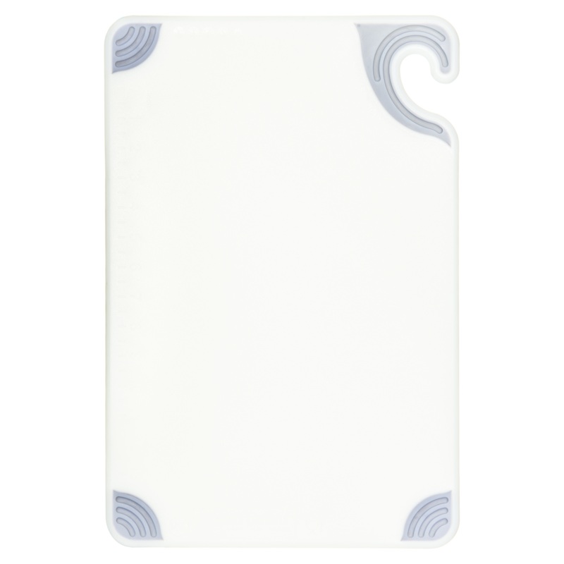 San Jamar Saf-T-Grip Coloured Cutting Board, 12" x 18" x 1/2", White