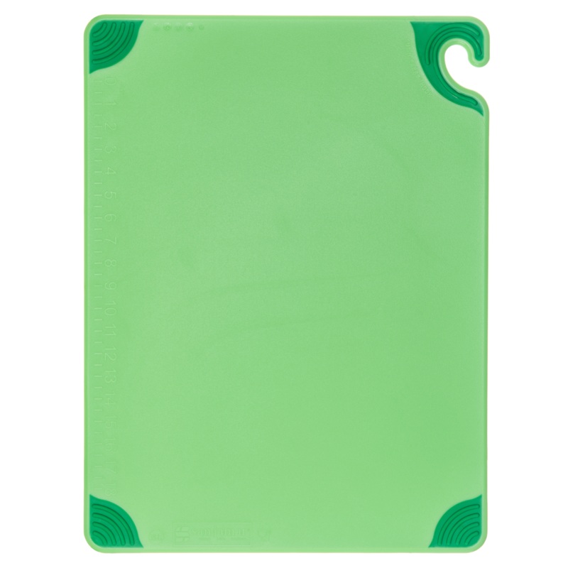 San Jamar Saf-T-Grip Coloured Cutting Board, 18" x 24" x 1/2", Green