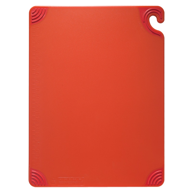 San Jamar Saf-T-Grip Coloured Cutting Board, 18" x 24" x 1/2", Red
