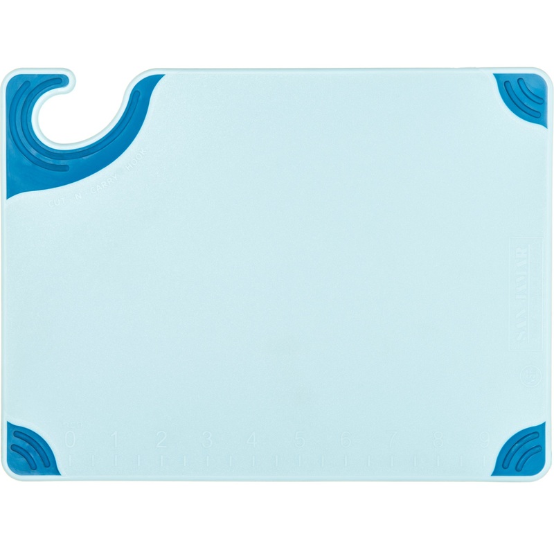 San Jamar Saf-T-Grip Coloured Cutting Board, 9" x 12" x 3/8", Blue