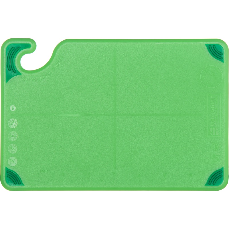 San Jamar Saf-T-Grip Coloured Cutting Board, 9" x 12" x 3/8", Green
