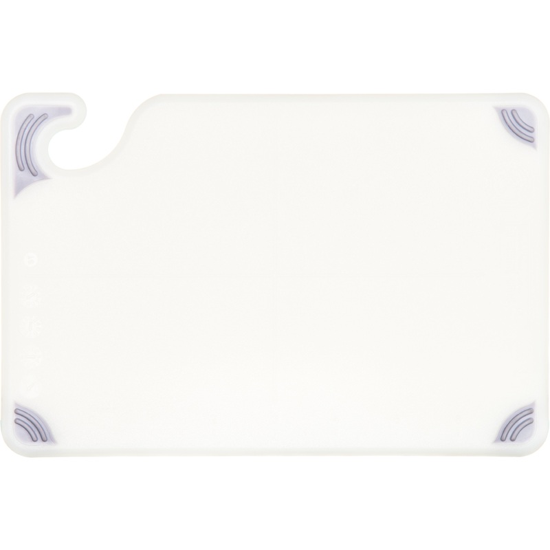 San Jamar Saf-T-Grip Coloured Cutting Board, 9" x 12" x 3/8", White