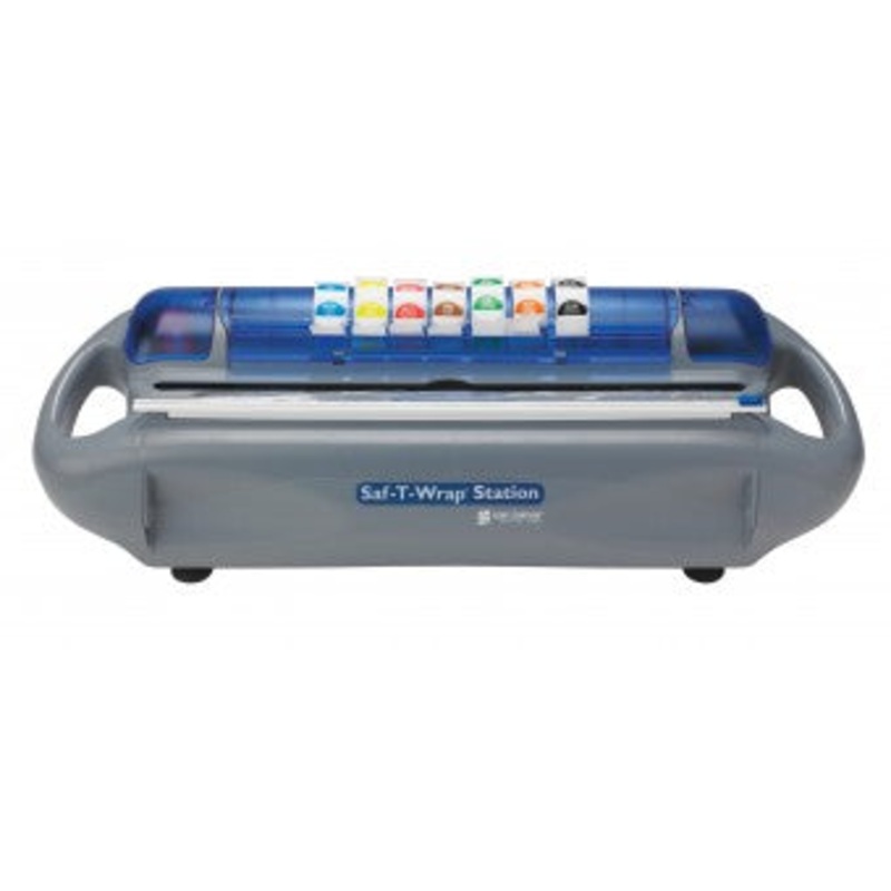 San Jamar Saf-T-Wrap Station with Slide Cutter, Dispenses 12-18" Rolls