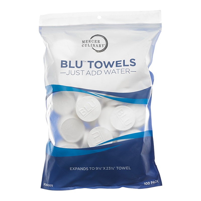 Mercer BLU Towel Pucks, Expands to 9 1/2" x 23 1/2", Cotton (100-pack)