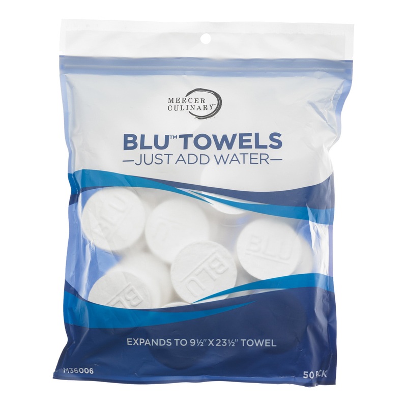 Mercer BLU Towel Pucks, Expands to 9 1/2" x 23 1/2", Cotton (50-pack)
