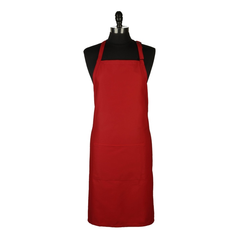 Mercer Genesis Bib Apron with Pocket, Red