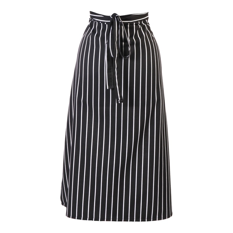 Mercer Genesis Bistro Apron, 2 Sided, Black & White Stripe