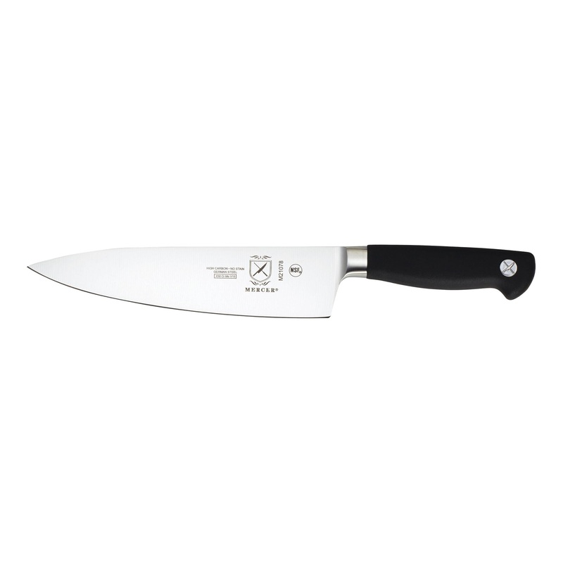 Mercer Genesis Chef Knife, Short Bolster, 8", Black