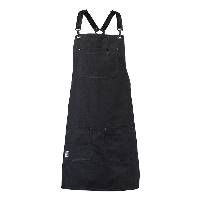 Mercer Metro Edge Renegade Bib Apron, Black/Black