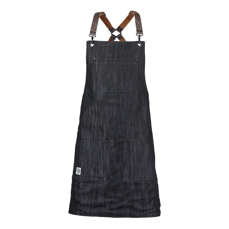 Mercer Metro Edge Renegade Bib Apron, Black/Brown