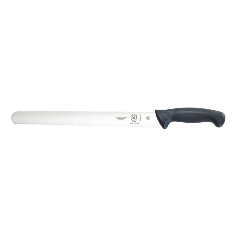 Mercer Millennia Slicing Knife, Wavy Edge, 12", Black