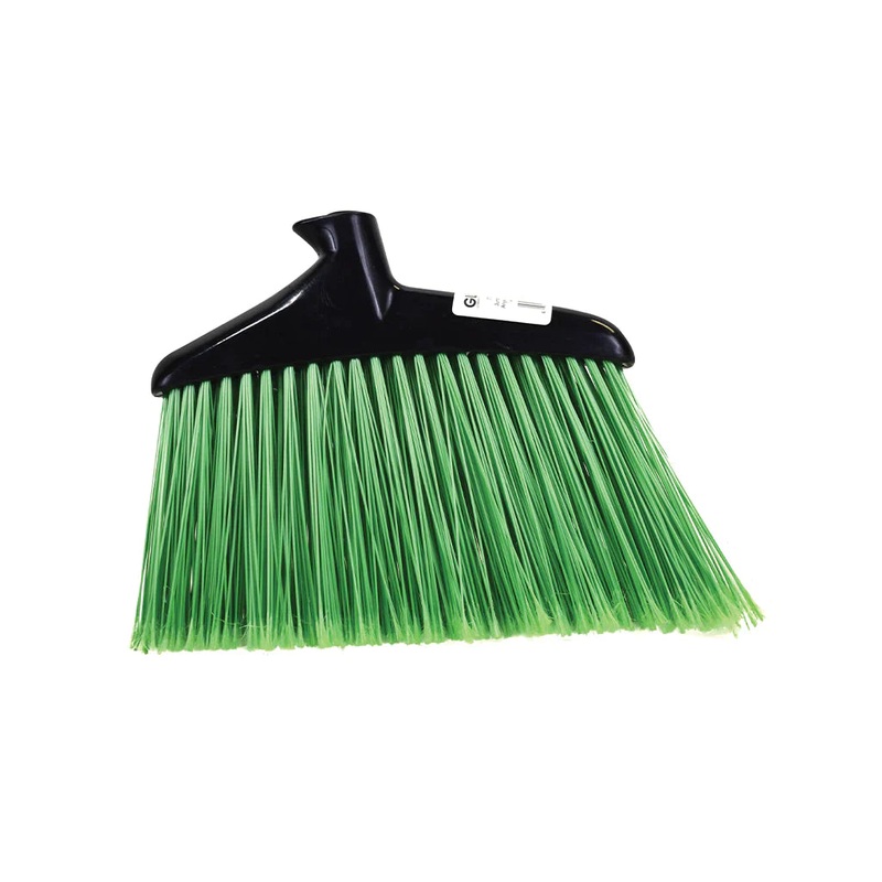 Globe Heavy Duty Angle Broom Head, 16", Green (4-pack)
